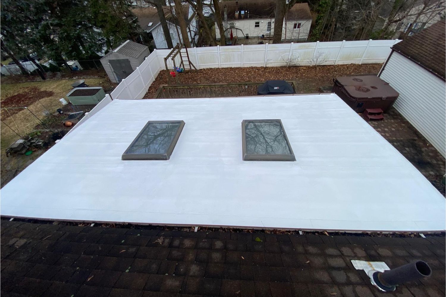 New Flat Roof Installation with Silicone Roof in Paramus NJ Project Shot 1