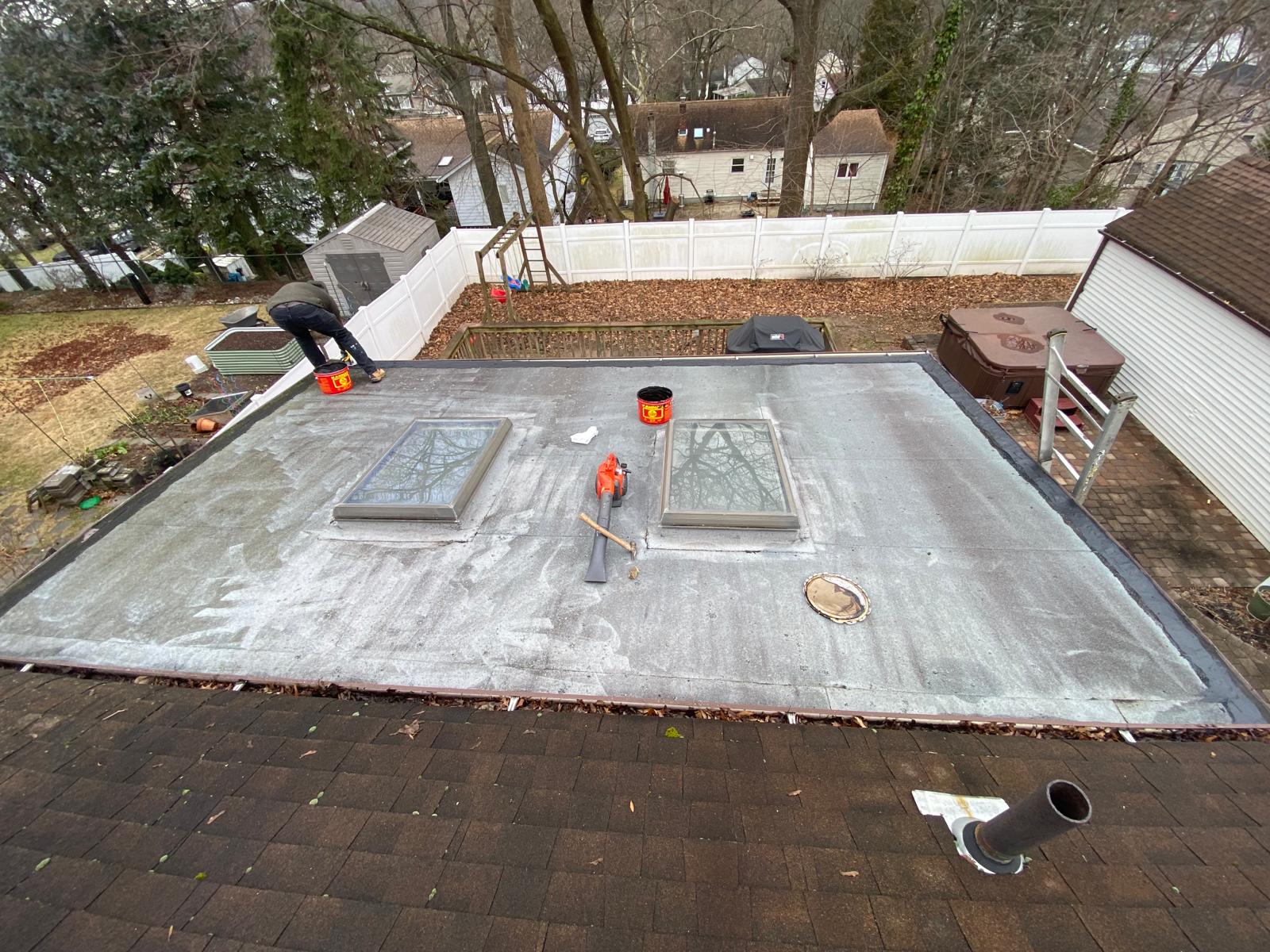 New Flat Roof Installation with Silicone Roof in Paramus NJ Project Shot 2