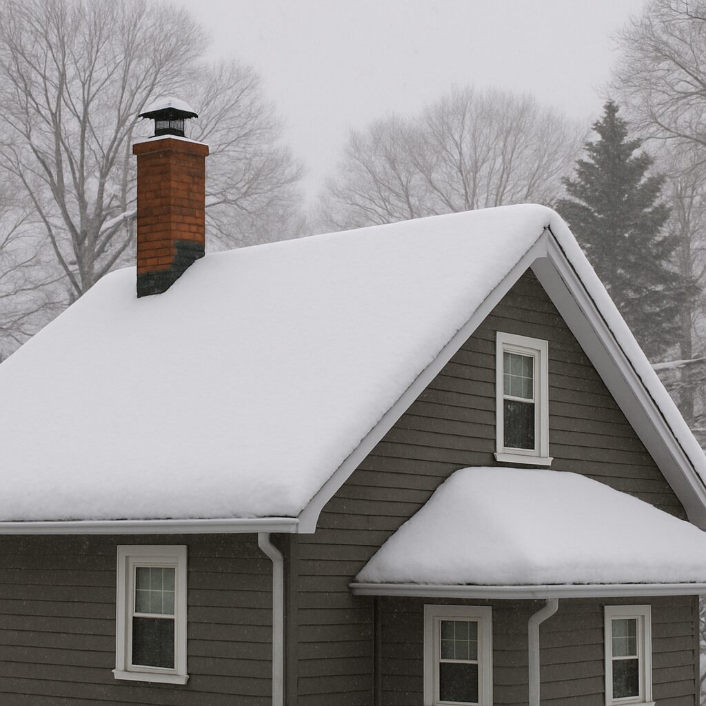 Roof under snow in New Jersey