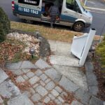 Step-by-step masonry work in progress in Newton, NJ. Foundation set, bricks laid, and mortar applied by Deluxe Construction for a long-lasting finish